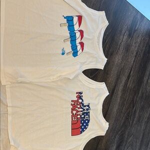 Kids White Sleeveless Tops with Graphic Prints